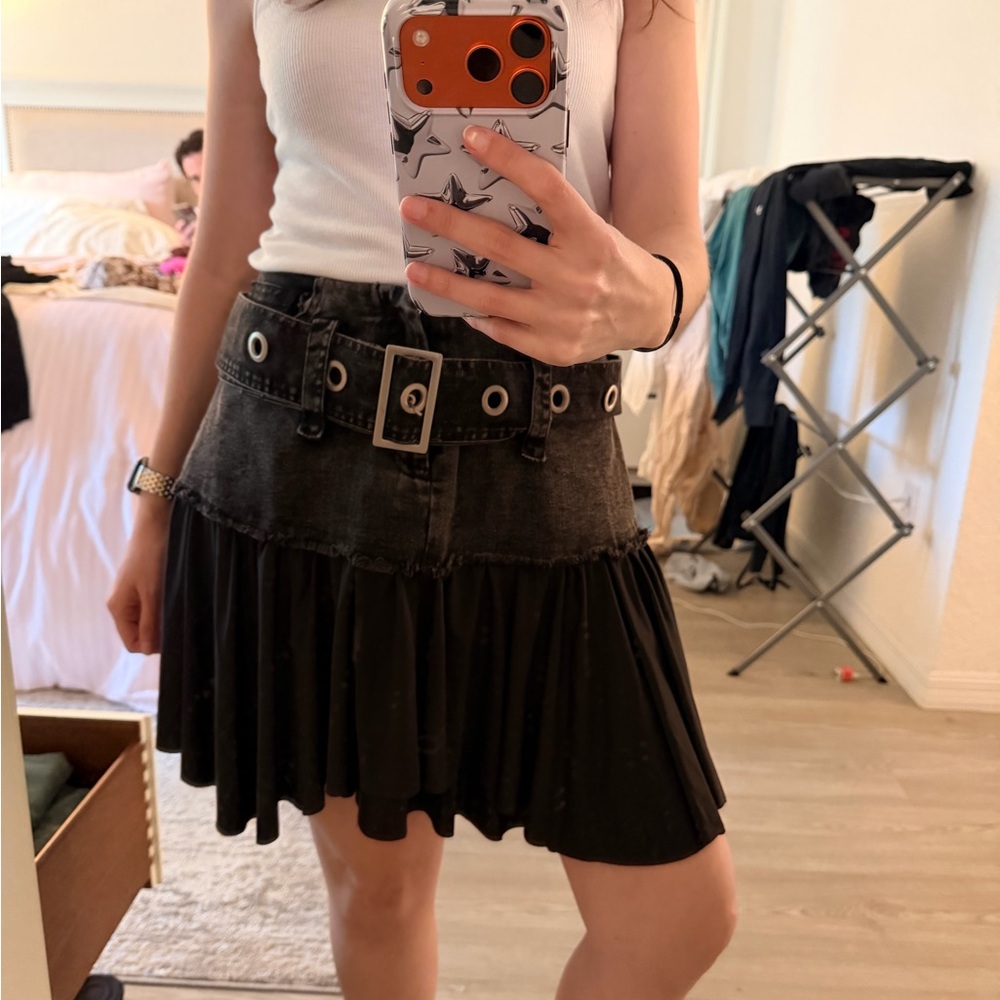 La Ros denim mini skirt